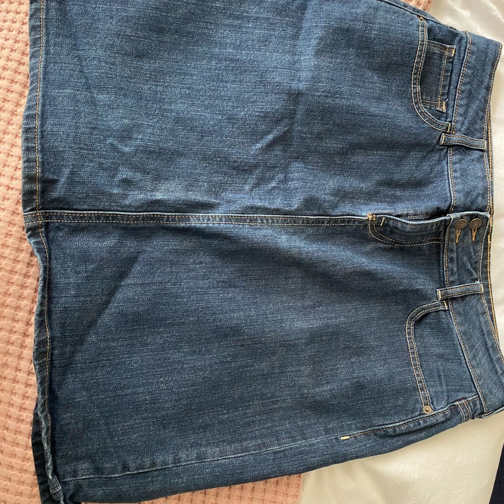 Long denim skirt